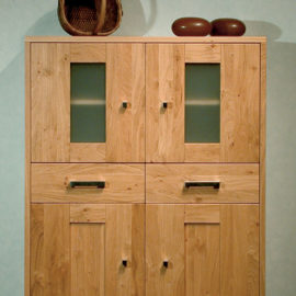 CT060 Highboard Wildeiche geölt, Edelstahlfüße