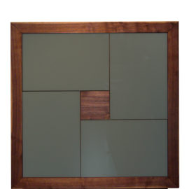 Nussbaum geölt, Glas quarzgrau