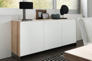 KT233 Sideboard Wildeiche weiß geölt Lack weiß