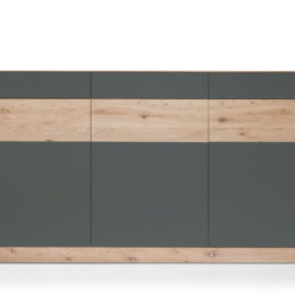 KT238 Sideboard Wildeiche weiß geölt Fronten Lack anthrazit