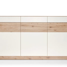 KT238 Sideboard Wildeiche weiß geölt Fronten Lack camee