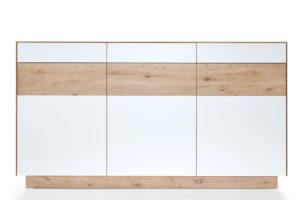 KT238 Sideboard Wildeiche weiß geölt Fronten Lack weiß