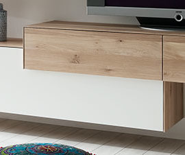 KT250 Wandsideboard Wildeiche weiß geölt, Lack weiß