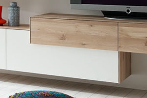 KT250 Wandsideboard Wildeiche weiß geölt, Lack weiß